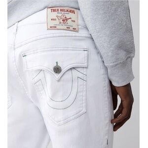 NWT True Religion RICKY FLAP STRAIGHT JEAN in white - size 32 x 34